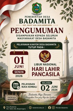 PENGUMUMAN LIBUR HARI LAHIR PANCASILA 2026